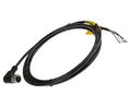 Cordset, M12 Socket - Bare End, 4 Conductors, 2m, IP67, Black